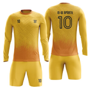 Professional Soccer Goalkeeper Jersey Color Golden Custom With Logo Name And Number